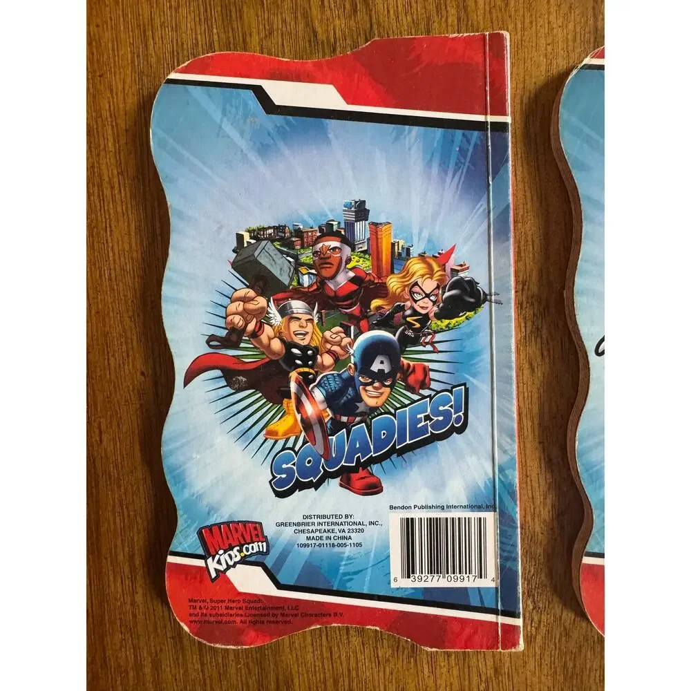 Marvel Super Hero Squad Shaped Book Lot 2 Spider-Man Wolverine Bendon 2011
